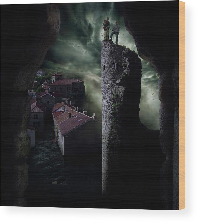 Child Wood Print featuring the photograph Boys Trapped On A Tower, Republic Of by Win-initiative/neleman