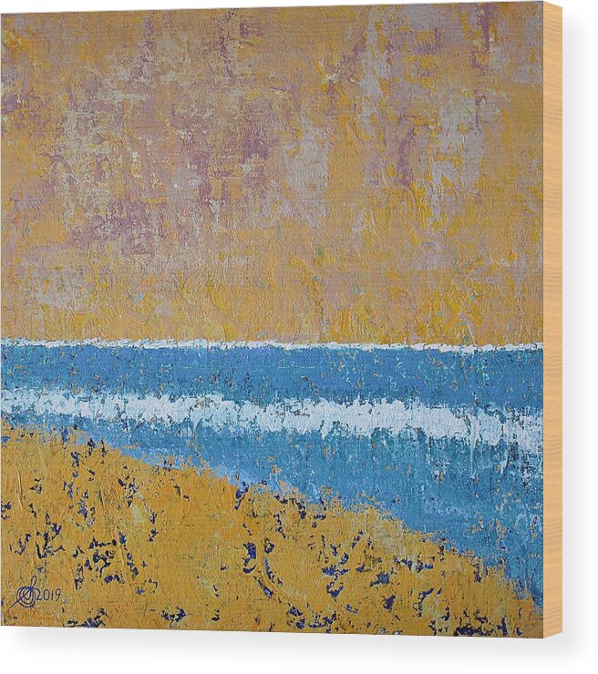 Burkes Beach Wood Print featuring the painting Burkes Beach original painting by Sol Luckman