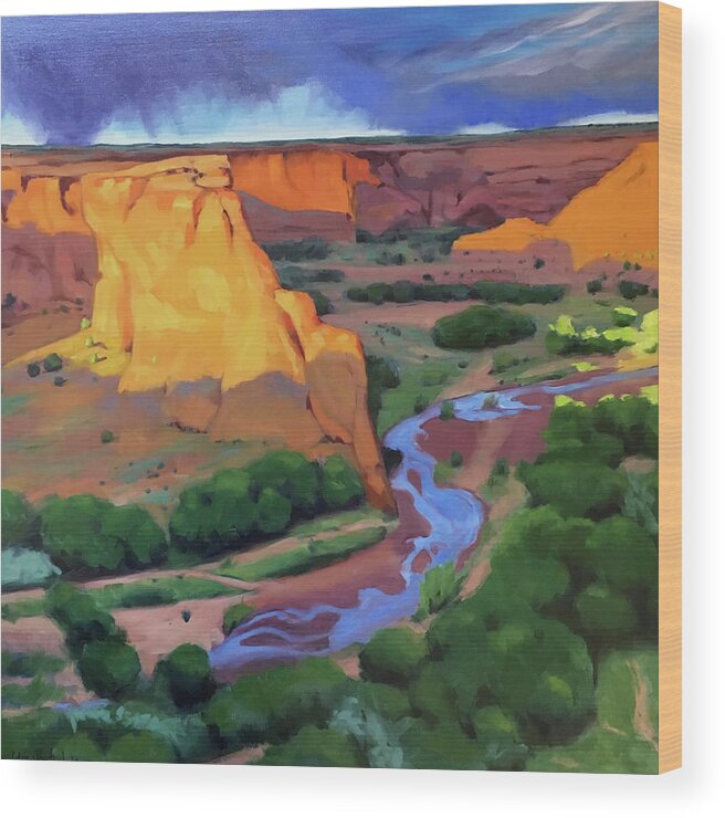 Canyon De Chelly Wood Print featuring the painting Canyon de Chelly by Elizabeth Jose