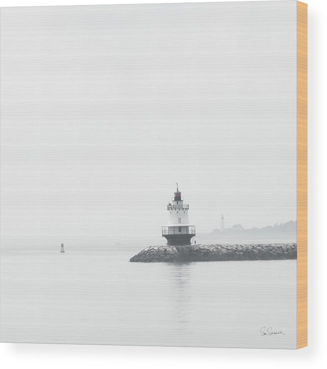 Bay Wood Print featuring the photograph Casco Bay Lighthouse I by Sue Schlabach