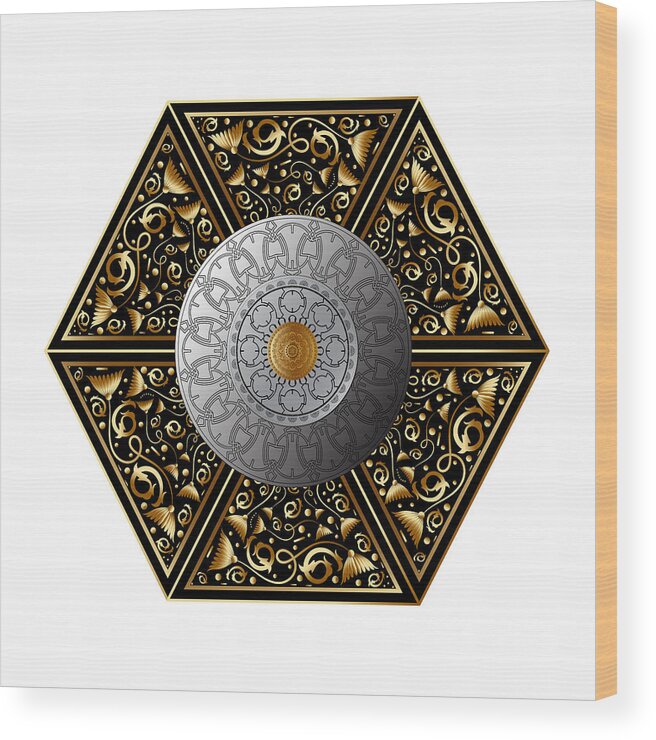 Mandala Wood Print featuring the digital art Circumplexical No 3854 by Alan Bennington