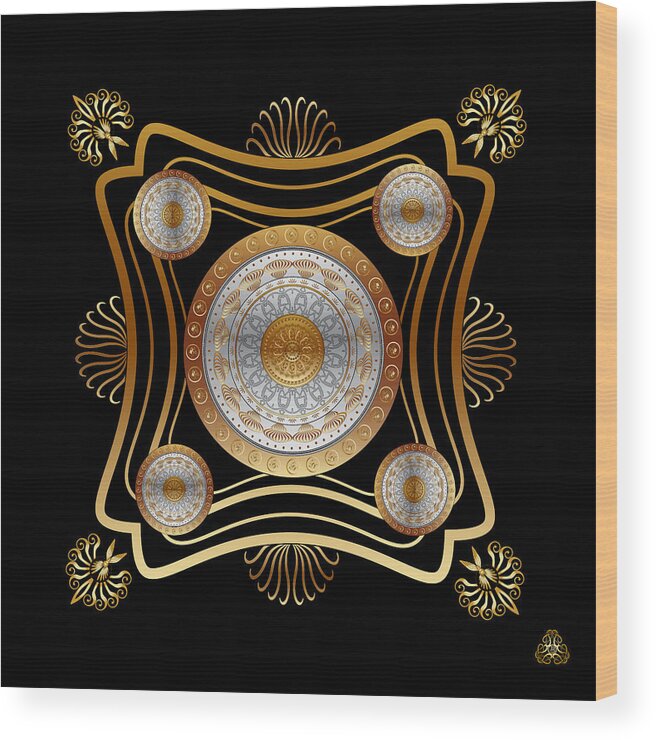 Mandala Wood Print featuring the digital art Circumplexical No 3964 by Alan Bennington