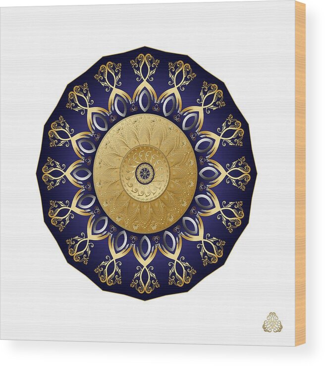 Mandala Wood Print featuring the digital art Circumplexical No 4025 by Alan Bennington