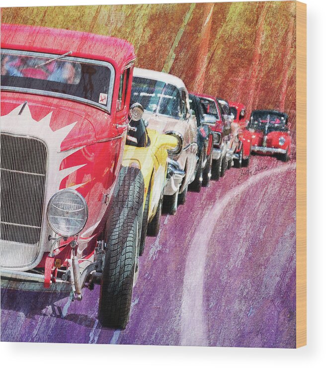 Classic Cars Wood Print featuring the photograph Classic Car Rally by Betty Denise
