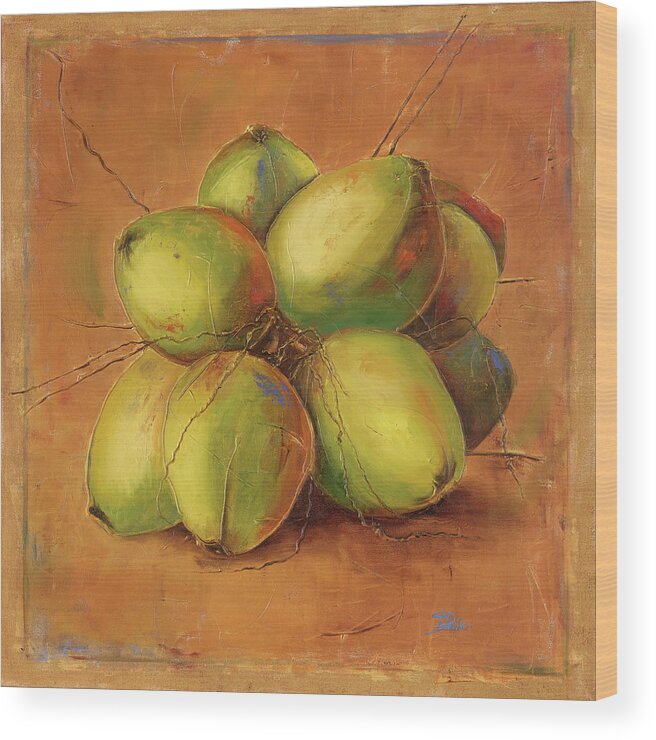 Coconuts Wood Print featuring the mixed media Cocos Locos II by Patricia Pinto