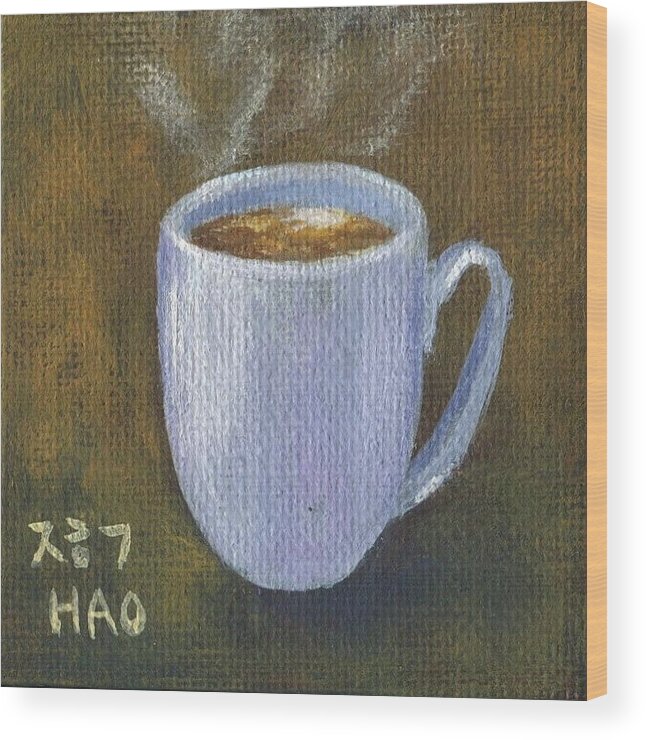 Coffee Painting Wood Print featuring the painting Coffee 1 by Helian Cornwell
