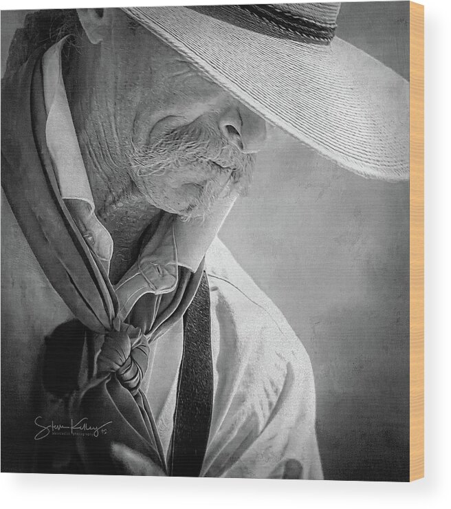 Monochrome Wood Print featuring the photograph Contemplation by Steve Kelley