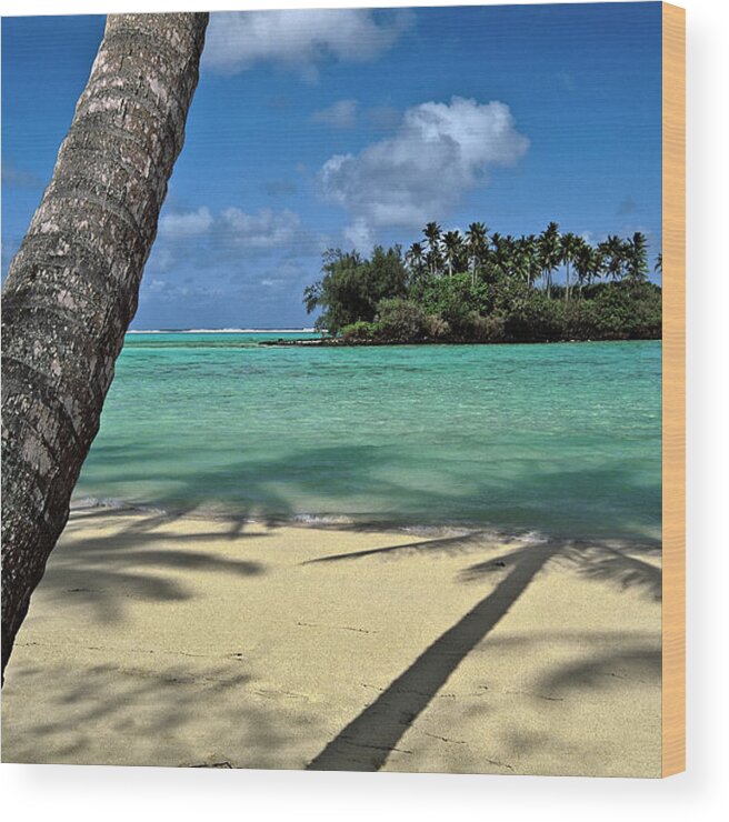 Tranquility Wood Print featuring the photograph Cook Islands Beach by Glen Allison