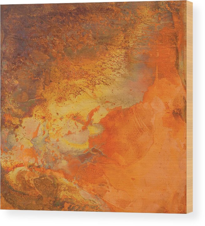 Orange Color Wood Print featuring the photograph Copperplate Back Ground by Studiocasper