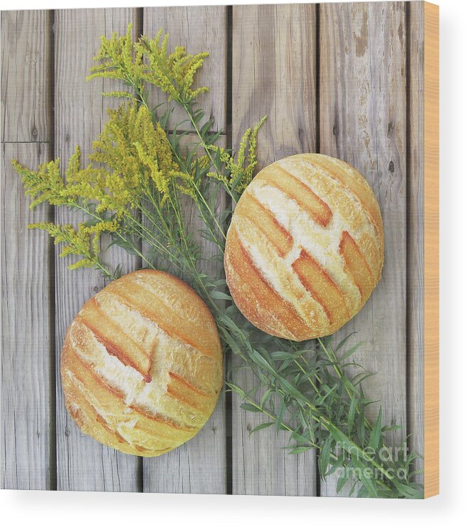 Bread Wood Print featuring the photograph Country White Sourdough by Amy E Fraser