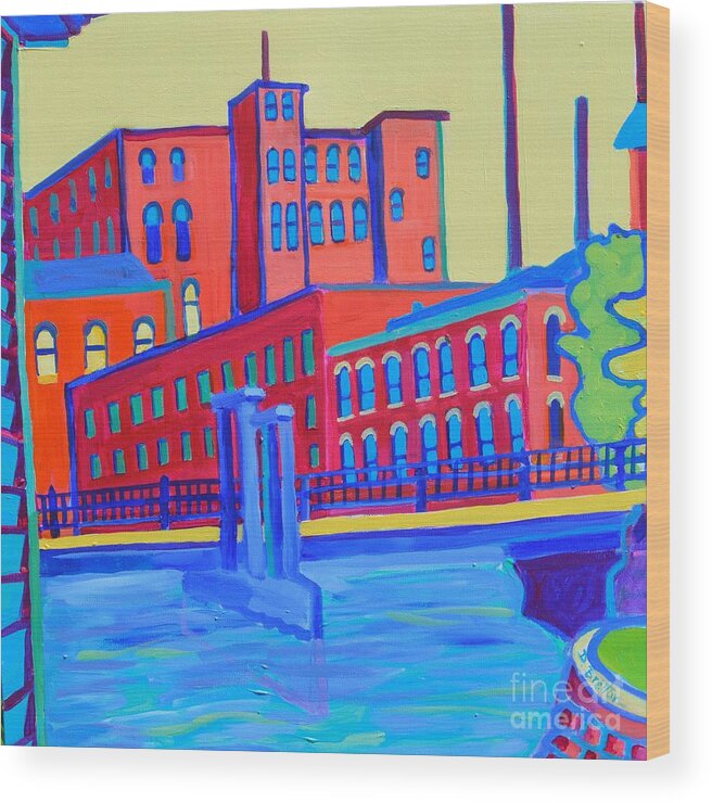 City Wood Print featuring the painting Days in the Waterways by Debra Bretton Robinson