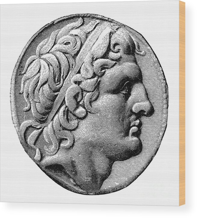 Coin Wood Print featuring the drawing Demetrius Poliorcetes, King by Print Collector