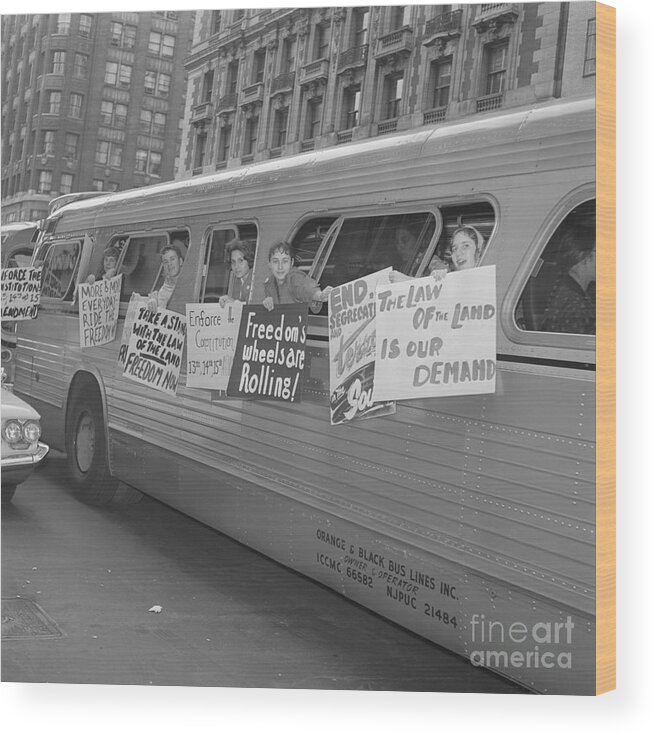 Hanging Wood Print featuring the photograph Demonstrators Demanding Civil Rights by Bettmann