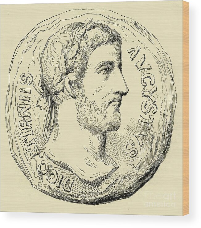Coin Wood Print featuring the drawing Diocletian by Print Collector