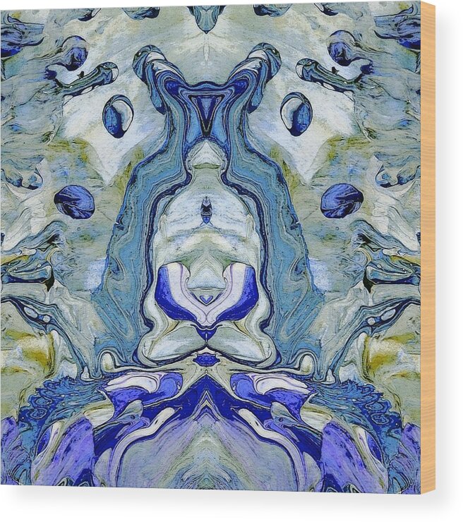 Yoga Abstract Wood Print featuring the digital art Drizzle Digi X by Donna Ceraulo