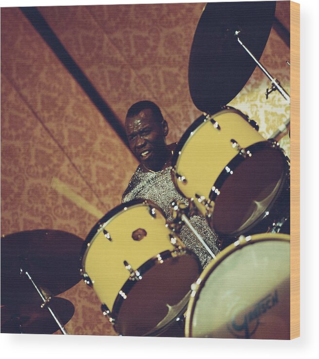 People Wood Print featuring the photograph Elvin Jones On The Drums by David Redfern