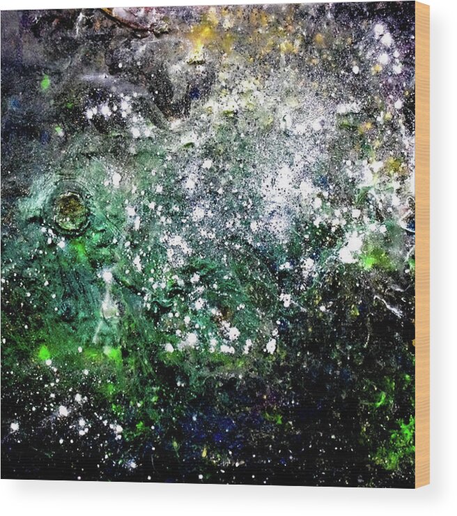Space Wood Print featuring the photograph Emerald Nebula by Patsy Evans - Alchemist Artist