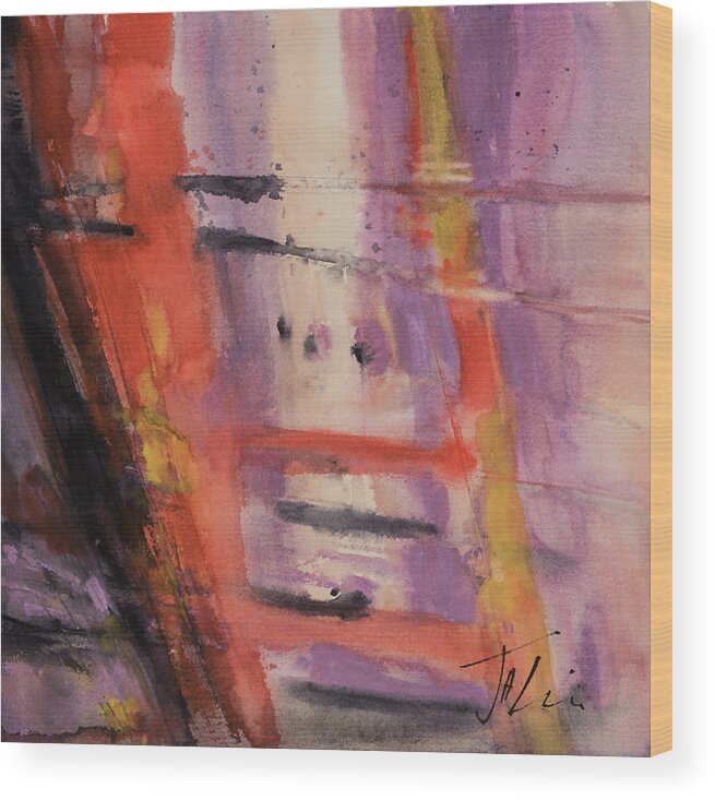 Abstract Expression Wood Print featuring the painting En Modern Vogue by Judith Levins