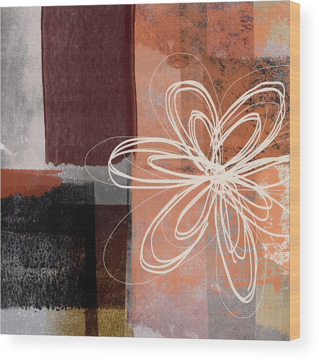 Flower Wood Print featuring the mixed media Espresso Flower 1- Art by Linda Woods by Linda Woods