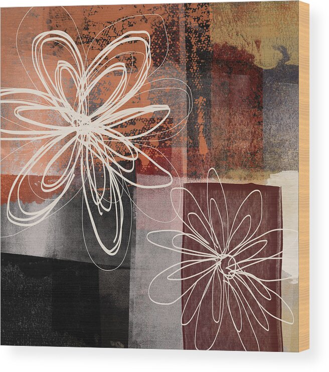 Flower Wood Print featuring the mixed media Espresso Flower 2- Art by Linda Woods by Linda Woods