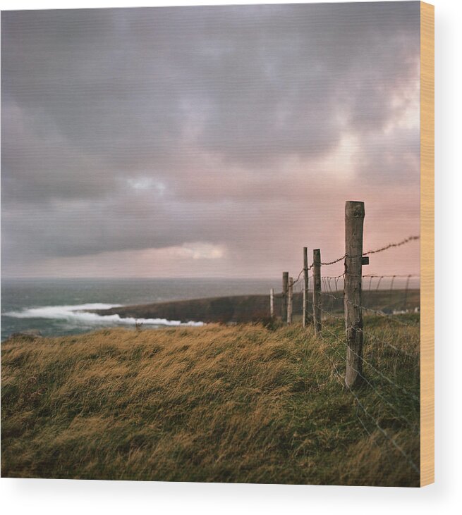 Tranquility Wood Print featuring the photograph Fence In Ireland by Danielle D. Hughson