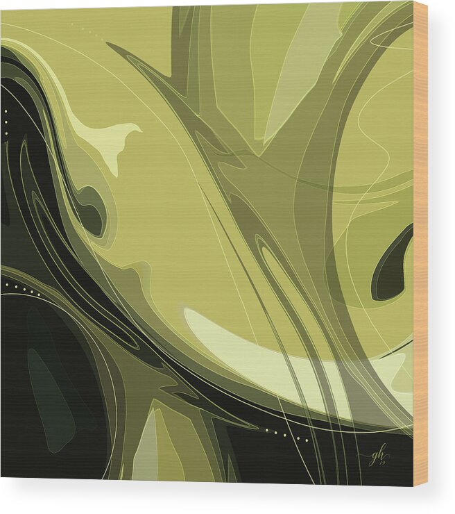 Abstract Wood Print featuring the digital art Flights of Fancy by Gina Harrison