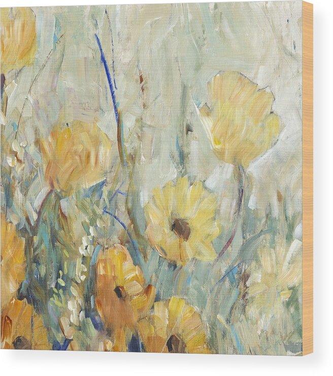 93028fn Wood Print featuring the painting Floral Expression I by Tim Otoole