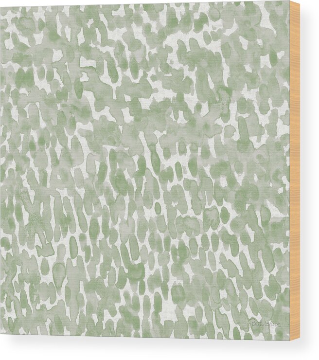 Green Wood Print featuring the painting Floral Focus Pattern IIg by Beth Grove