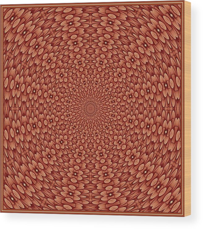Paintshop 14 Pro Wood Print featuring the digital art Floral Visage-8 K12 Tile by Doug Morgan