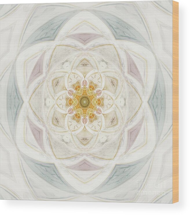 Flower Wood Print featuring the painting Flower of Heaven by Esoterica Art Agency