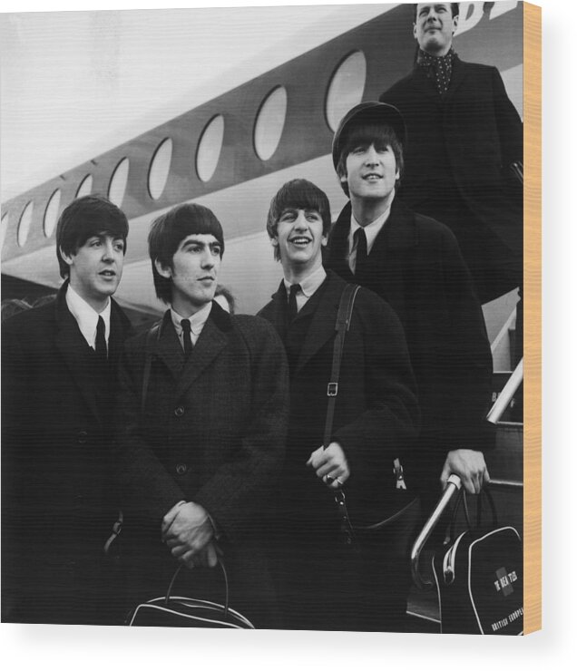 Rock Music Wood Print featuring the photograph Flying Beatles by Evening Standard
