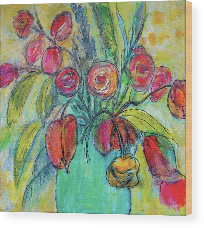 Acrylic Wood Print featuring the mixed media For the Love of Spring by Christine Chin-Fook