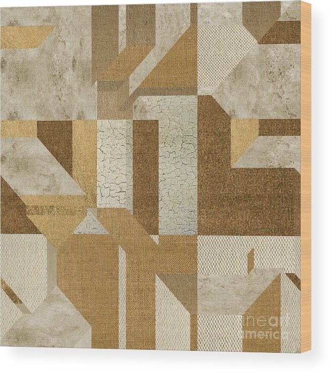 Geometric Wood Print featuring the digital art Geoart - s12ai2g by Variance Collections