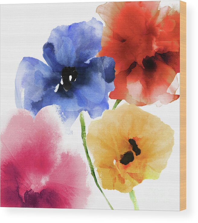 Flowers Wood Print featuring the painting Harmony by Mindy Sommers