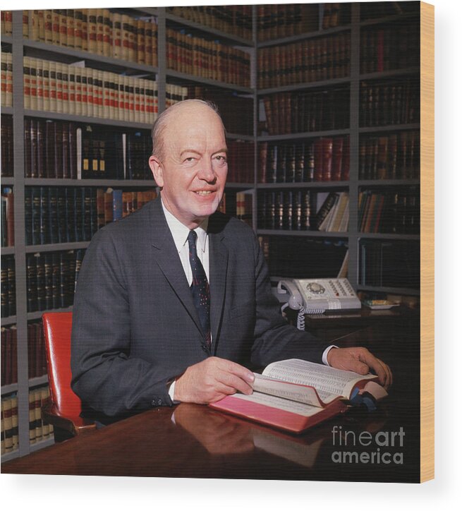 People Wood Print featuring the photograph Harold Stassen At Law Office by Bettmann