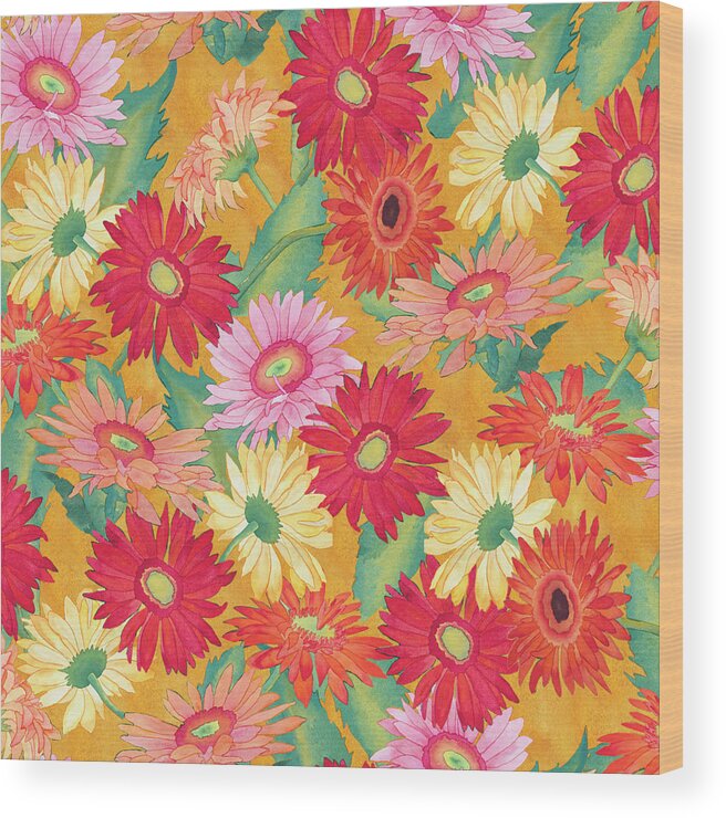 Heavenly Divine- Daisies Wood Print featuring the painting Heavenly Divine- Daisies by Carissa Luminess