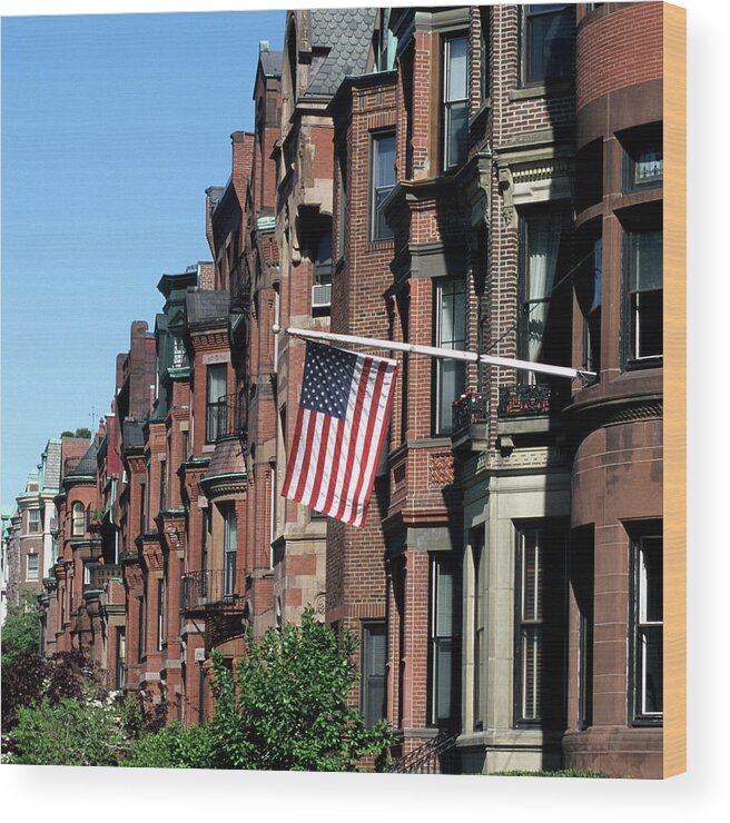 Row House Wood Print featuring the photograph Historic Back Bay Area, Boston by Hisham Ibrahim