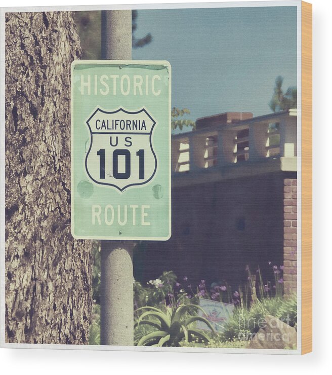 Square Wood Print featuring the photograph Historic California 101 by Lenore Locken