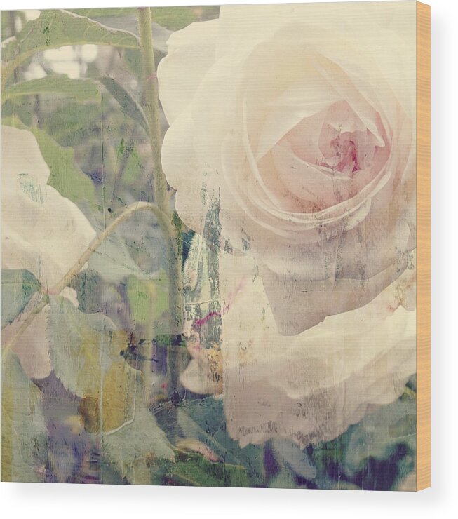 White Rose Wood Print featuring the mixed media I Can't Stop Loving You by Paul Lovering