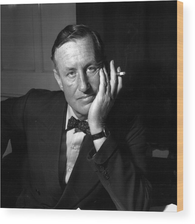 Ian Fleming Wood Print featuring the photograph Ian Fleming by Express Newspapers