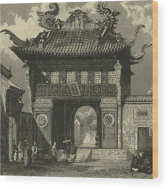 Asian & World Culture Wood Print featuring the painting Imperial Architecture I by Unknown