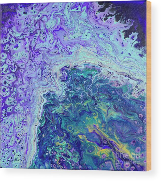 Poured Acrylics Wood Print featuring the painting Infinite Evolution by Lucy Arnold