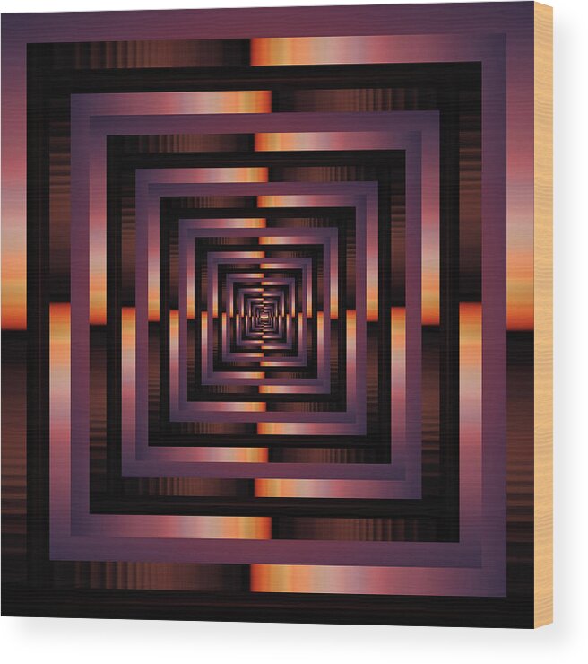 View Wood Print featuring the digital art Infinity Tunnel Sunset by Pelo Blanco Photo