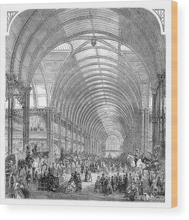 Event Wood Print featuring the drawing Interior View Of The Manchester by Print Collector