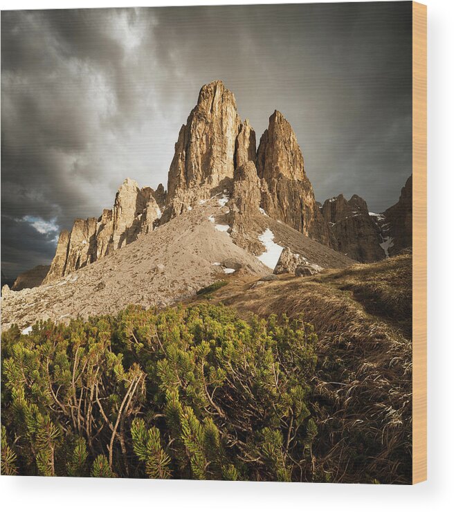 Scenics Wood Print featuring the photograph Italian Alps by Scacciamosche