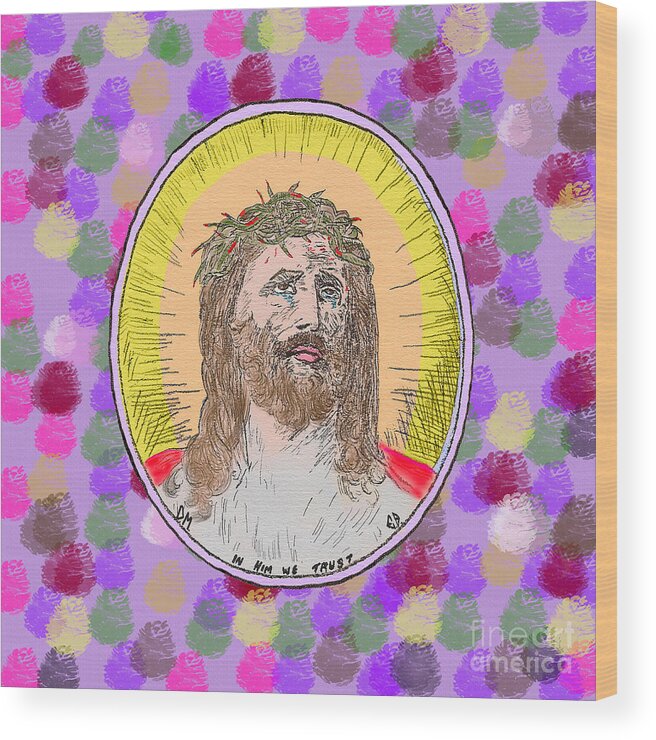 Jesus Wood Print featuring the painting Jesus Maranatha by Donna L Munro