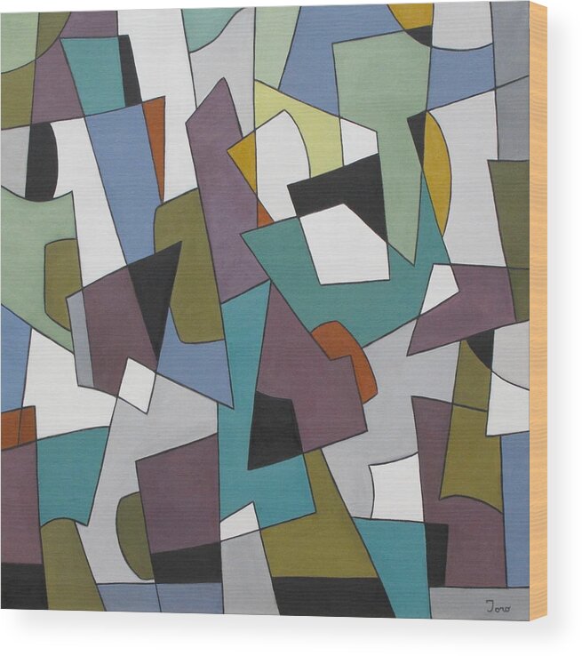 Abstract Wood Print featuring the painting Joy Ride by Trish Toro