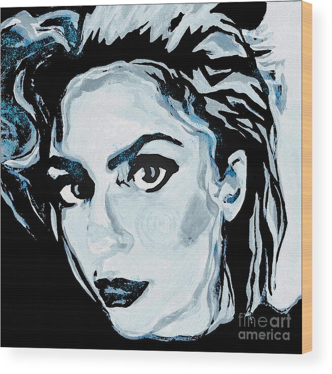 Lady Gaga Wood Print featuring the mixed media Lady Gaga Enigma by Tanya Filichkin