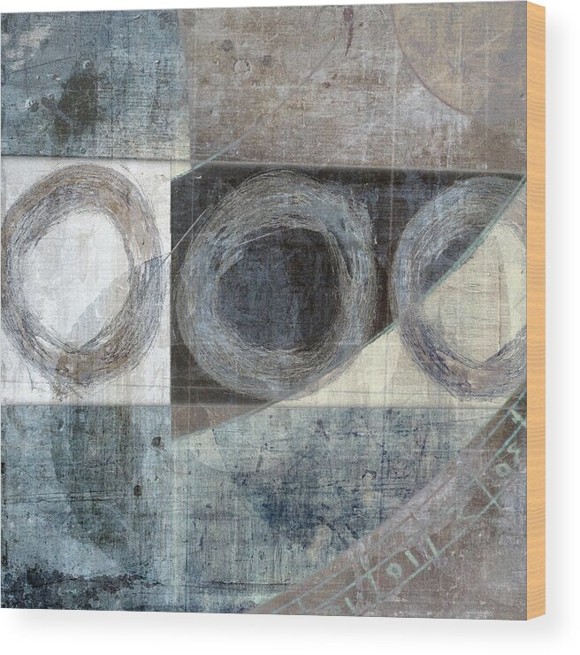 Ley Lines Wood Print featuring the mixed media Ley Lines by Carol Leigh