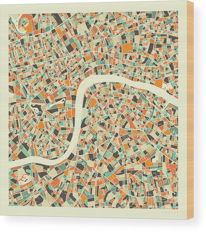 London Wood Print featuring the digital art London Map 1 by Jazzberry Blue